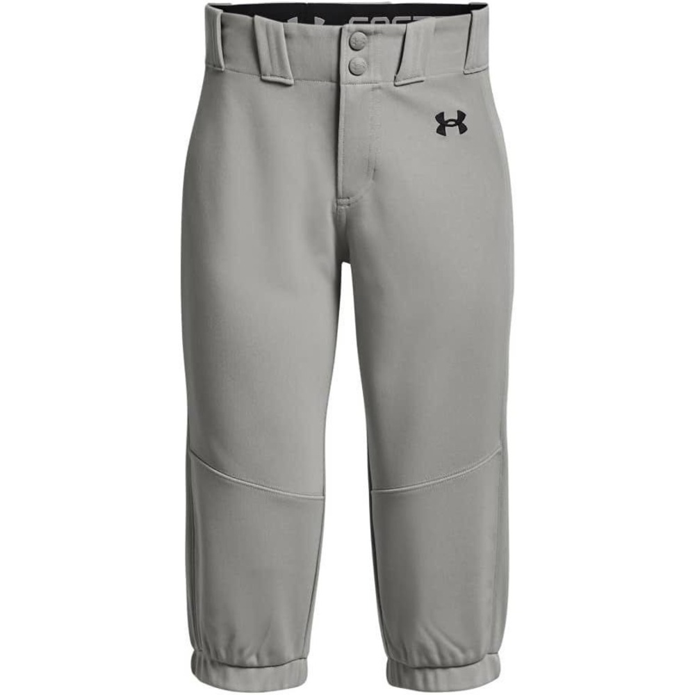 Under Armour Youth Girl's Cropped Utility Softball Pants 22 - Light Gray - L